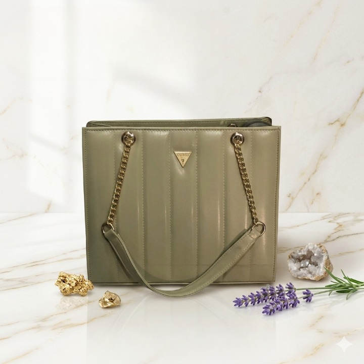 Elegant White Women Handbag – Premium Shoulder Tote with Gold Chain (Multi Colors Available)