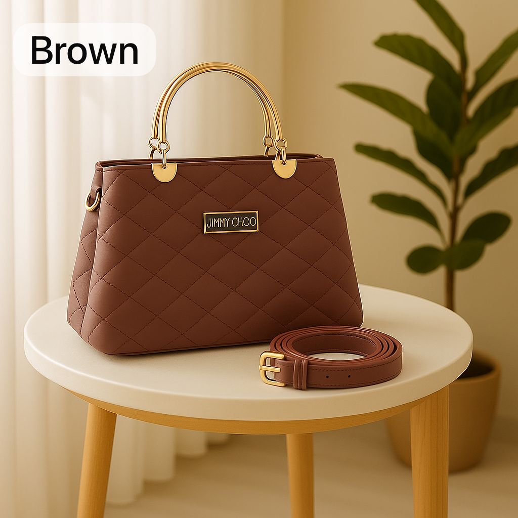 Luxury Women Handbag – Quilted Design with Golden Handle (Black & Multi Colors Available)
