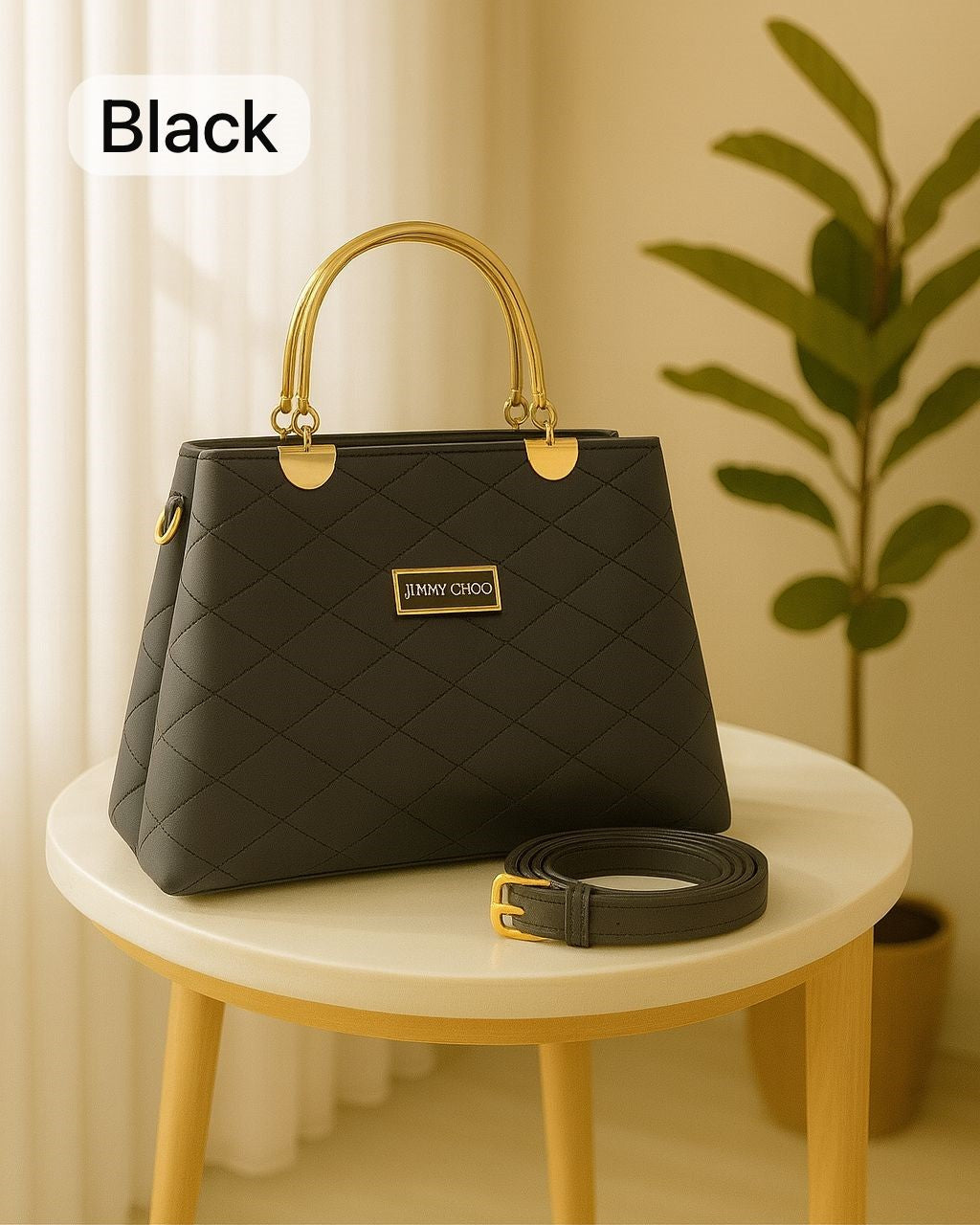 Luxury Women Handbag – Quilted Design with Golden Handle (Black & Multi Colors Available)
